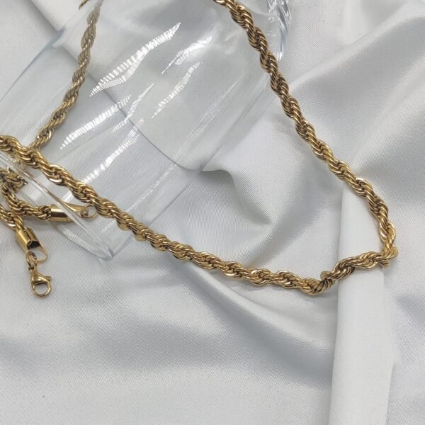Stainless steel Gold plated Rope chain 24"x8mm