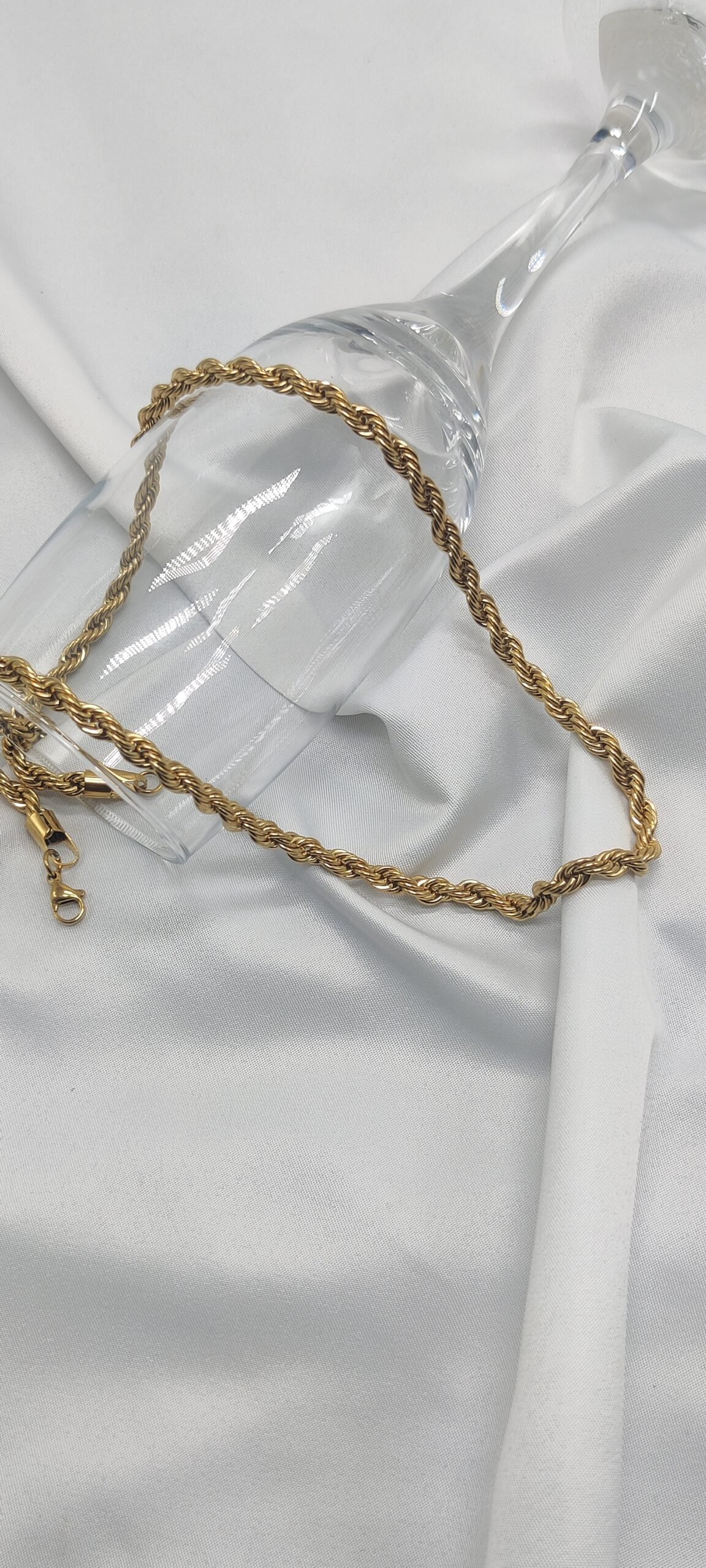 Stainless steel Gold plated Rope chain 24"x8mm