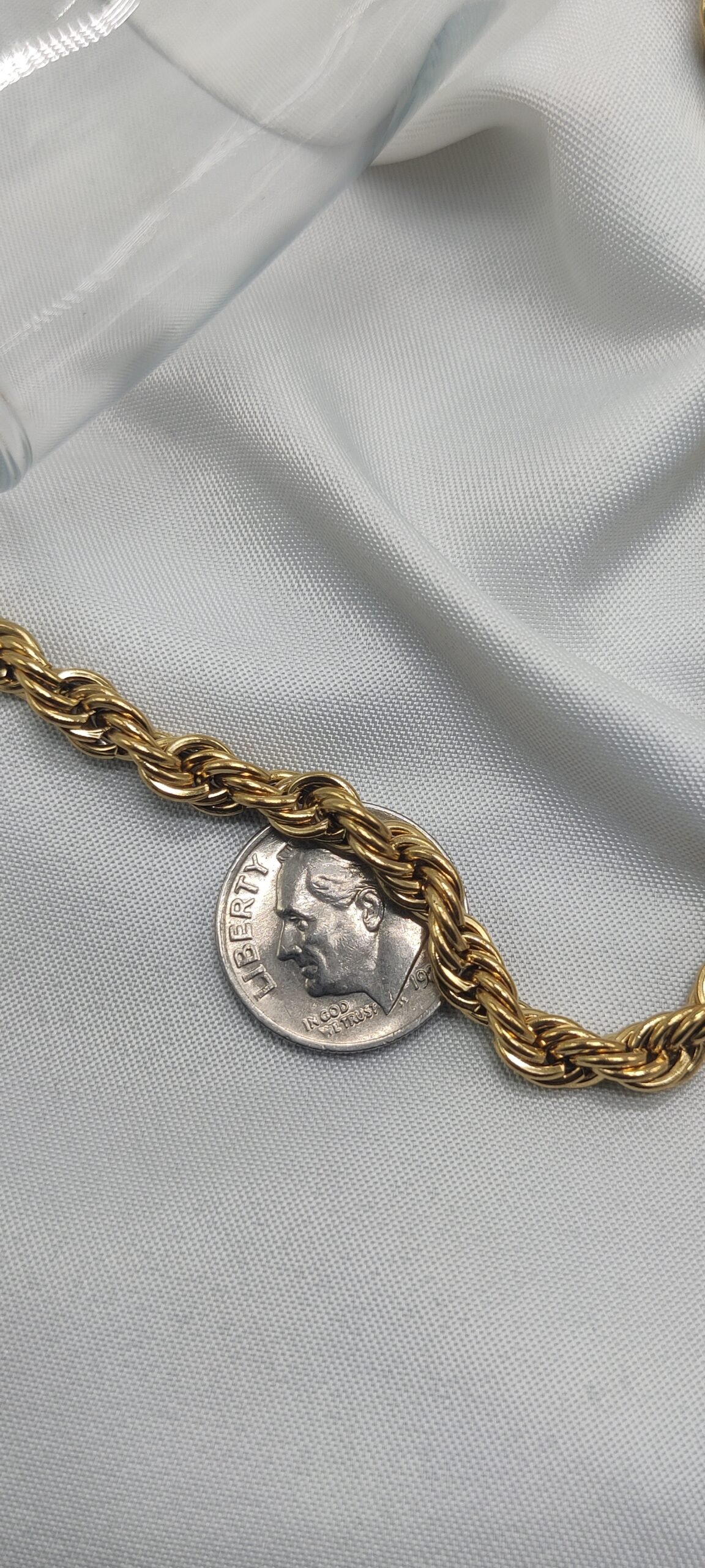 Stainless steel Gold plated Rope chain 24"x8mm - Image 4