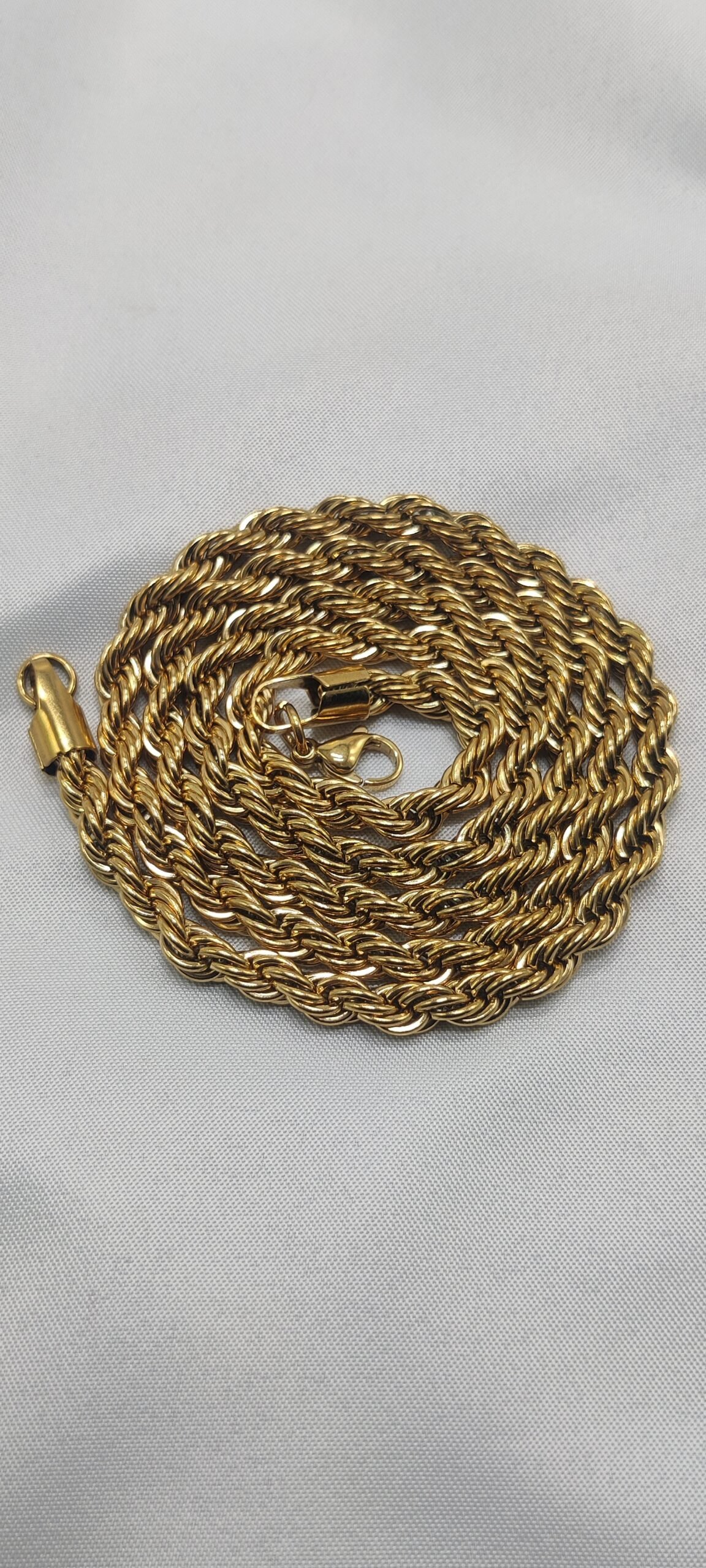 Stainless steel Gold plated Rope chain 24"x8mm - Image 5