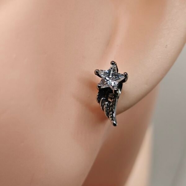 Alternative view of Star Wing Stainless Steel Earrings
