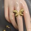 Butterfly stainless steel gold plated ring