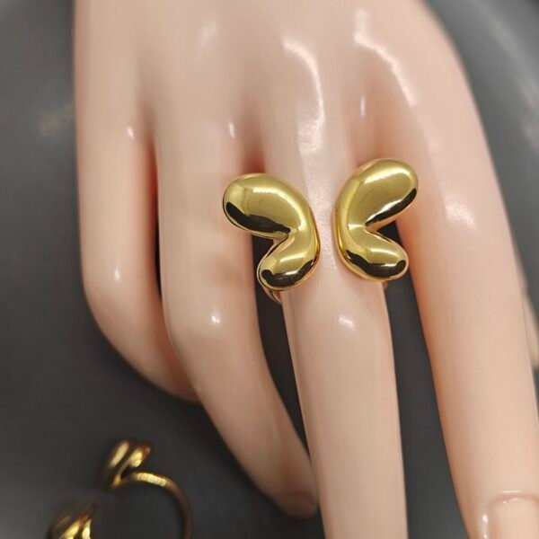 Butterfly stainless steel gold plated ring