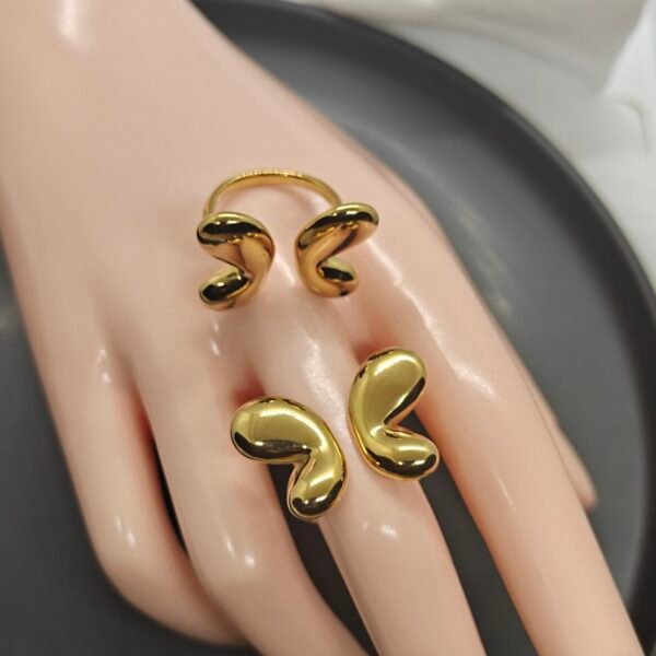 Alternative view of Butterfly stainless steel gold plated ring