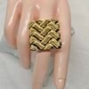 Woven Wave Stainless Steel Gold Plated Statement Ring on hand – Herdise Jewelry