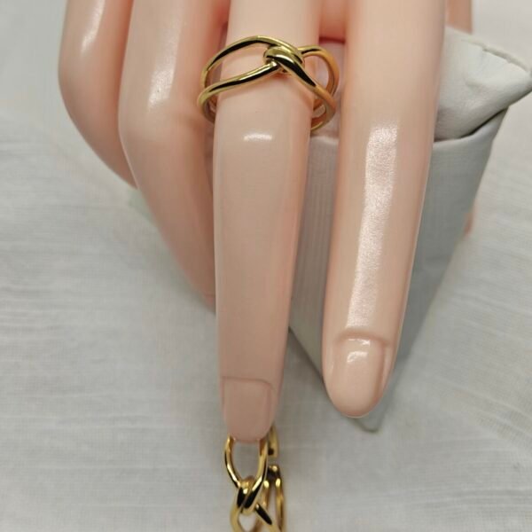 Size 9 Minimalist Knot Gold Plated Stainless Steel Ring by Herdise