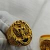 “Gold plated stainless steel double headed eagle signet ring”