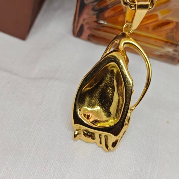 Alternative view of Skeleton Pendant Necklace | Gold Plated Stainless Steel