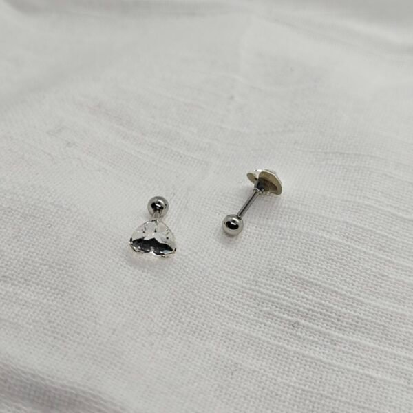 Alternative view of Crystal Heart Stainless Steel Stud Earrings