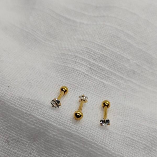 Alternative view of Small Heart Crystal Screw-Back Stud Earrings