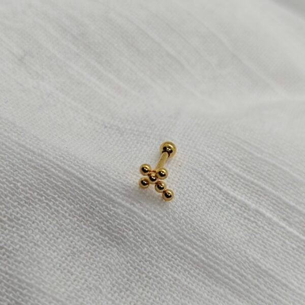 Alternative view of Beaded Cluster Cross shaped Design Screw-Back Earrings