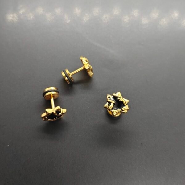 Alternative view of Star Claw Screw Back Gold-Plated Stainless Steel Earrings – Bold Unisex Design