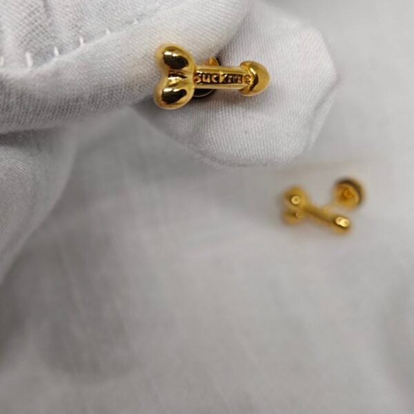 Alternative view of Gold Plated Stainless Steel Novelty Stud Earrings