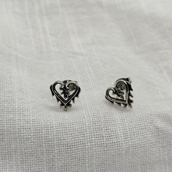 stainless steel dripping heart earrings