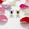 gold and silver butterfly studs