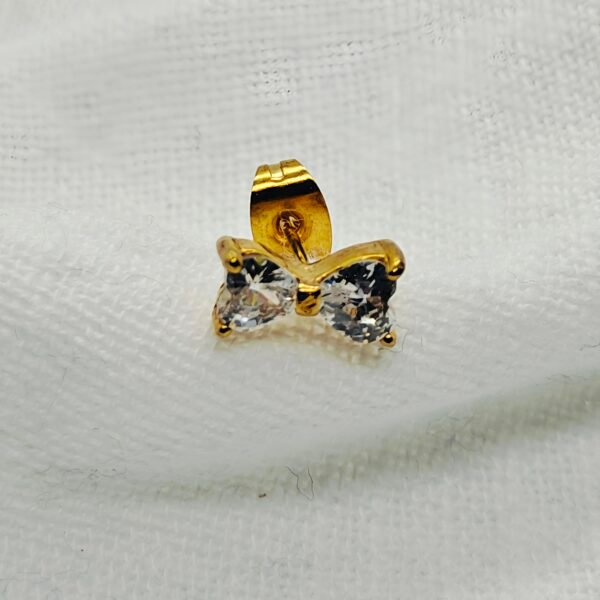gold bow stud earrings