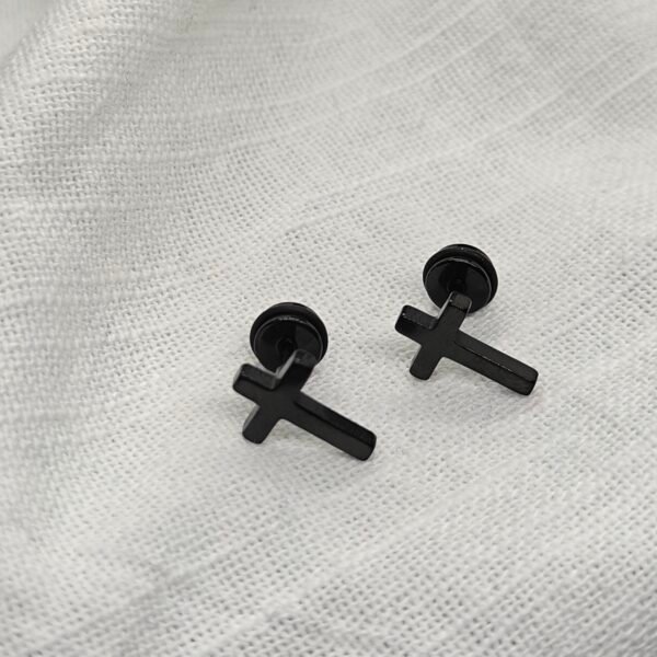 Alternative view of Latin Cross Screwback Stud Earrings