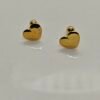 Gold heart screw back stainless steel gold plated earrings on white background