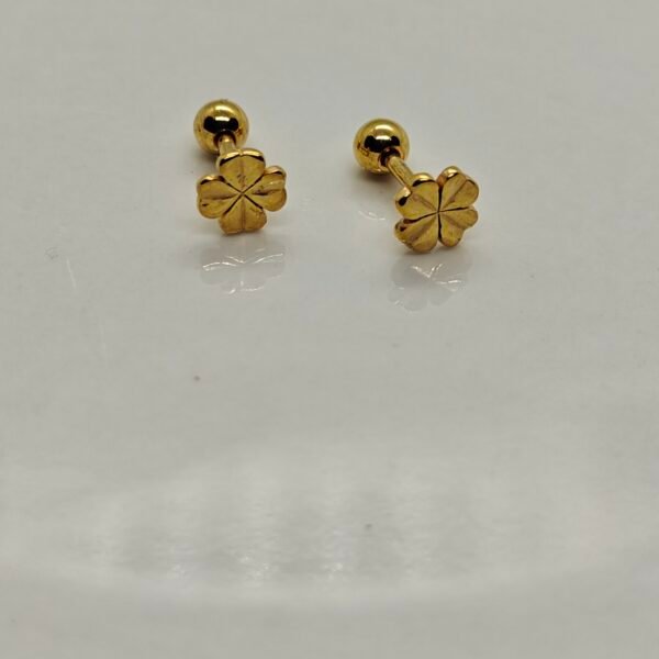 Alternative view of Gold Flower Screw-Back Earrings