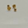 Gold flower screw back stainless steel gold plated earrings on white background