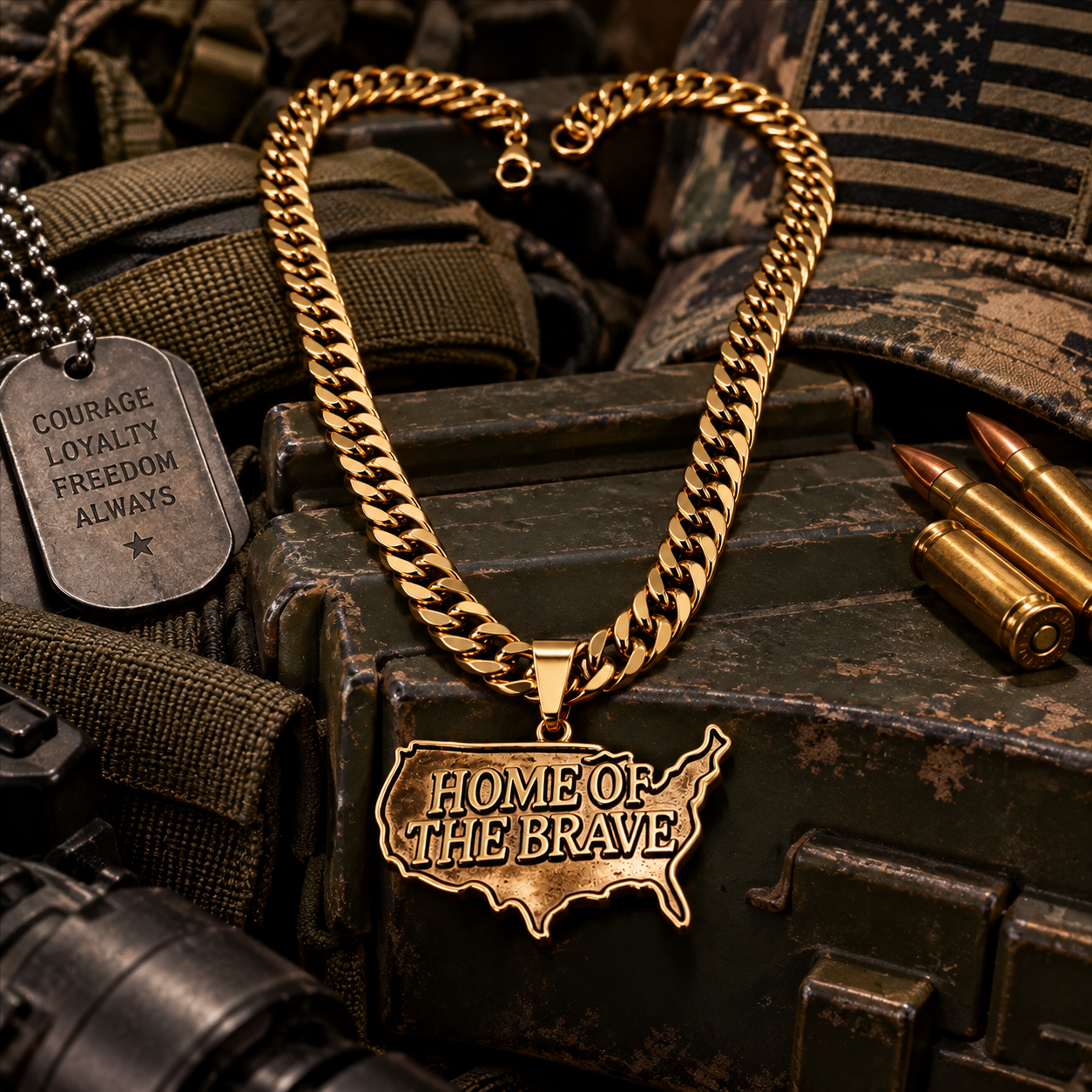 American patriotic USA pendant necklace for men