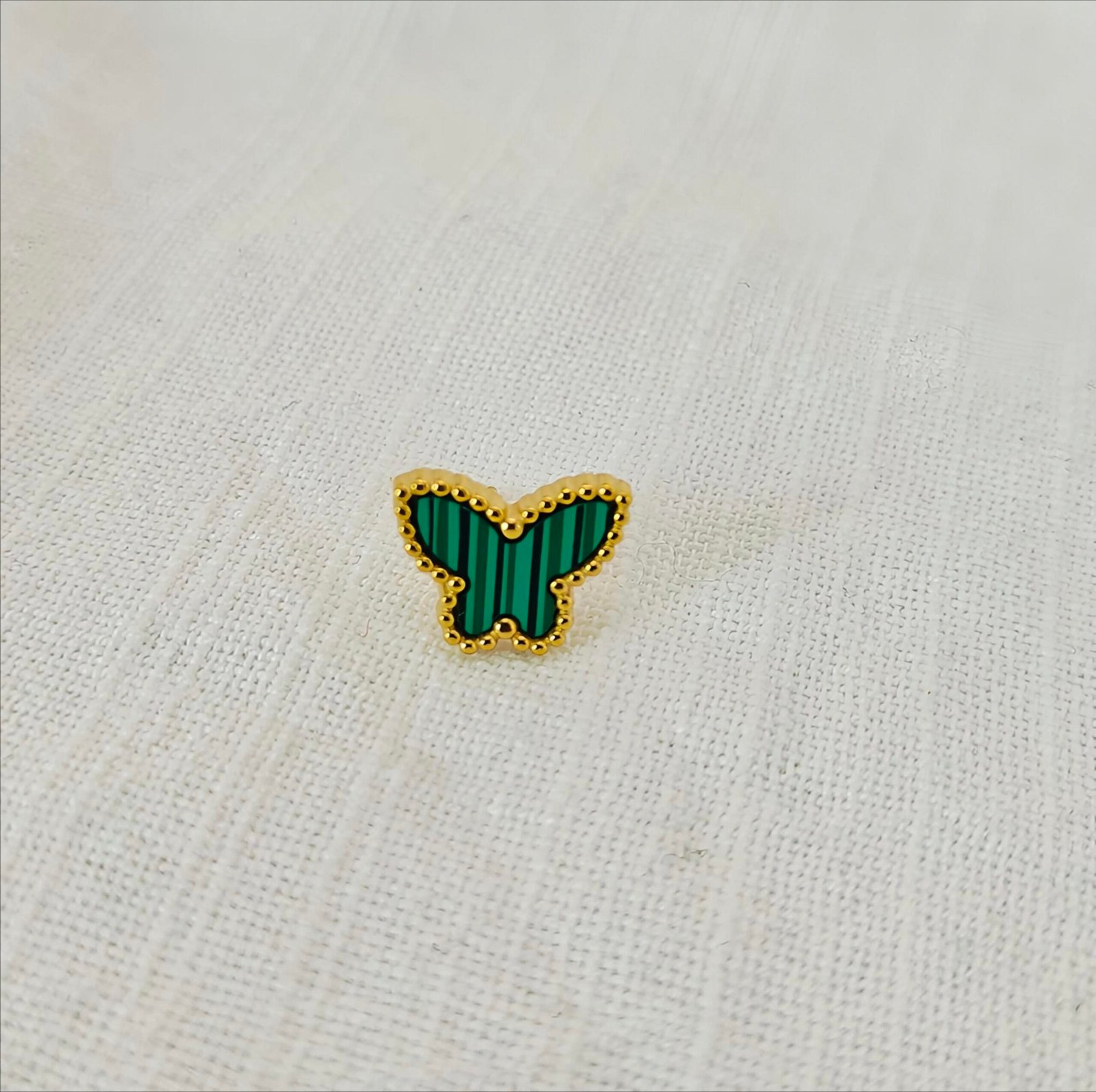 Emerald Flutter Butterfly Stud Earrings - Image 3