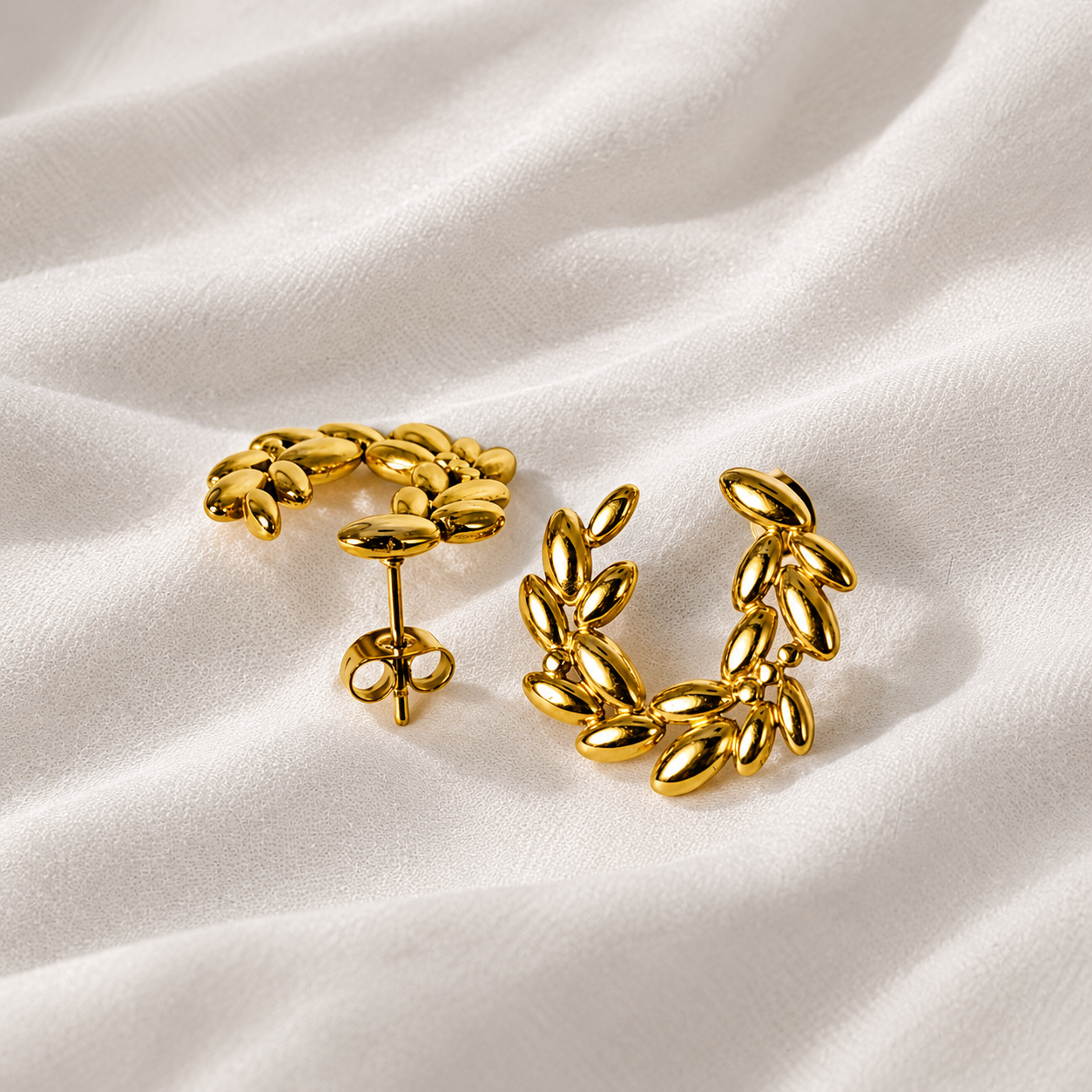 Olive Branch Necklace & Earrings Set – 16" - Image 2